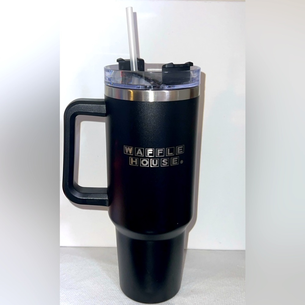 Black Waffle House Stainless Steel Tumbler 40oz